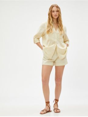 Koton Judge Collar Shirt Linen Blended