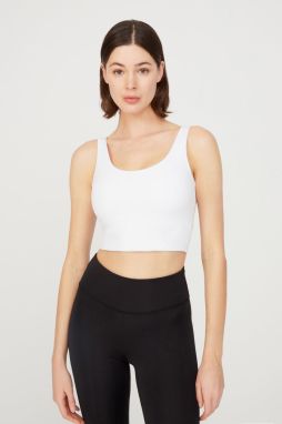 LOS OJOS White Lightly Support Back Detail Covered Crop Top Bustier