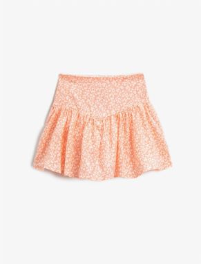 Koton Floral Mini Skirt with Flounces