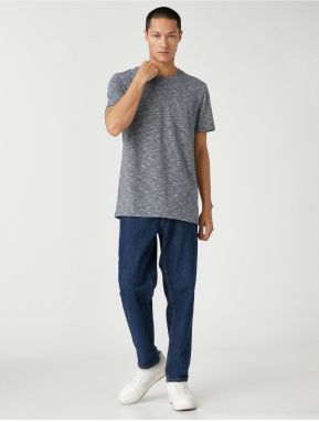 Koton Basic označené tričko s výstrihom posádky Slim Fit