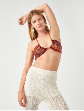 Koton Textured Bikini Top Halter Neck