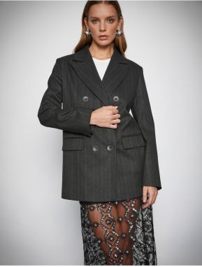 Koton Melis Ağazat X - Oversized Double Breasted Blazer Jacket