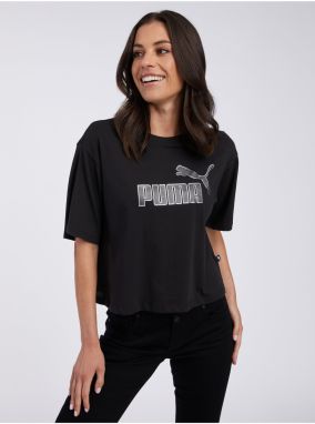 Black Women's T-Shirt Puma ESS+ Marbleized - Women