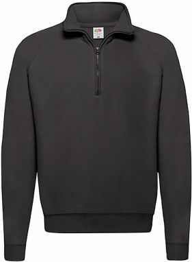 Black Men's Zip Neck Sweatshirt Fruit of the Loom