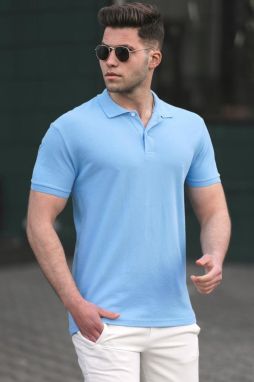 Madmext Blue Basic Polo Men's T-Shirt 5101