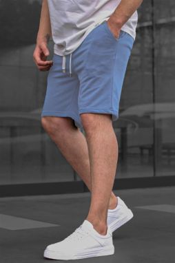 Madmext Blue Basic Men's Shorts 6505