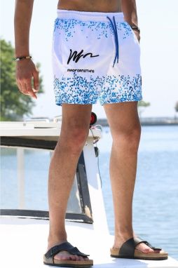 Madmext Blue Printed Swim Shorts with Pocket 5782