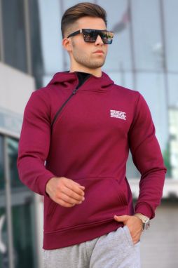 Madmext Burgundy Zippered Sweatshirt 5309