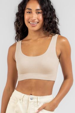 Madmext Ecru Straps Basic Crop Top Blouse