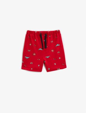 Koton Baby Boy Printed Shorts Above Knee with Elastic Waist