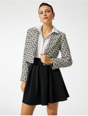 Koton Double Breasted Crop Blazer Jacket