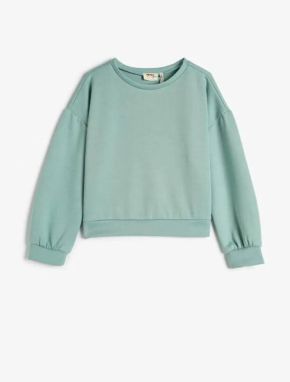 Koton 4WKG10330AK Cotton Girls' Sweatshirt BLUE