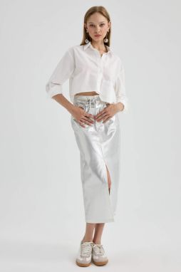DEFACTO Slim Fit Wowen Fabrics Midi Skirt