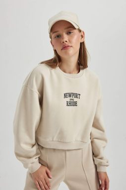 DEFACTO Oversize Fit Slogan Pattern Sweatshirt