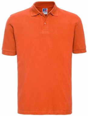 Orange Men's Polo Shirt 100% Cotton Russell