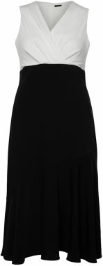 Trendyol Curve Black Color Block Midi Woven Dress