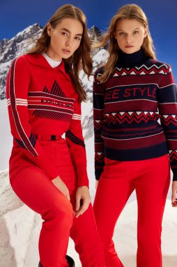 Trendyol Winter Essentials Červený vzor Pletený sveter