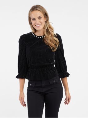 Orsay Black Women's Velvet Blouse - Women's