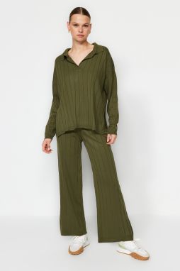 Trendyol Khaki oversized sveter top-top set