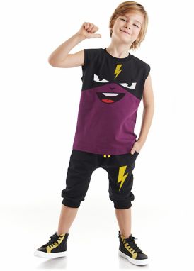 Denokids Lightning Lightning Mask Boy T-shirt Capri Shorts Current