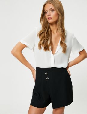 Koton Chiffon Shirt Short Sleeve Classic Collar