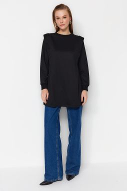 Trendyol Black Waistband Knitted Sweatshirt