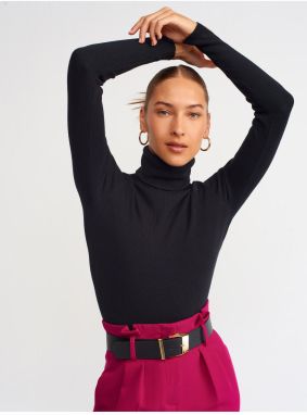 Dilvin 10225 Turtleneck Sweater-black