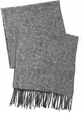 AC&Co / Altınyıldız Classics Men's Grey-black Patterned Scarf