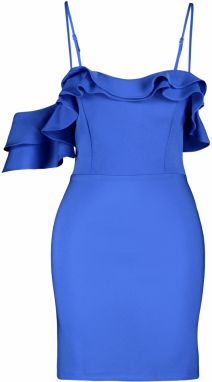 Trendyol Saks Body-fitting Woven Flounce Elegant Evening Dress