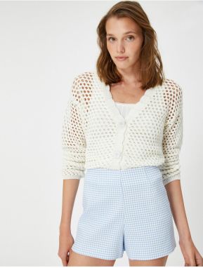 Koton Openwork V-Neck Cardigan