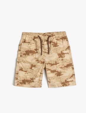 Koton Bermuda Camouflage Shorts with Pocket Tie Waist Cotton