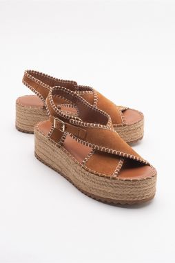 LuviShoes Bellezza Brown Suede Genuine Leather Women's Sandals