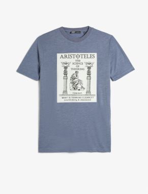 Koton Aristotle Printed T-Shirt. Crew Neck Short Sleeved.