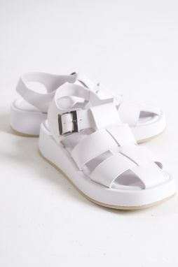 Capone Outfitters Capone Women's Gladiator Band Wedge Heels, White Women's Flatform Sandals