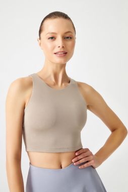 LOS OJOS Mink Halter Collar T-shirt with Bra