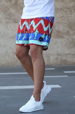 Madmext Red Printed Swim Shorts 2957