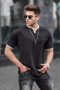 Madmext Men's Black Basic T-Shirt 5859