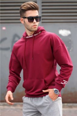 Madmext Claret Red Printed Men's Sweatshirt 4789