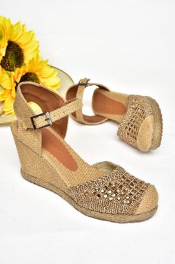 Fox Shoes P241612040 Camel Stone Wedge Heel Women's Shoes