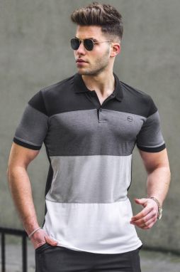 Madmext Men's Black Polo Neck T-Shirt 5103