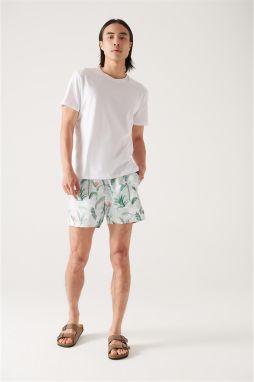 Avva Men's Aqua Green Printed Sea Shorts