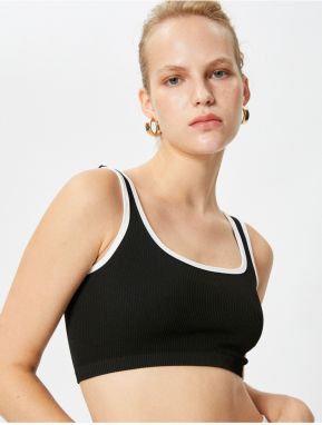 Koton Crop Corduroy Singlets with Pile Detailed Straps.