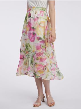 Pink-white lady floral midi skirt ORSAY - Ladies