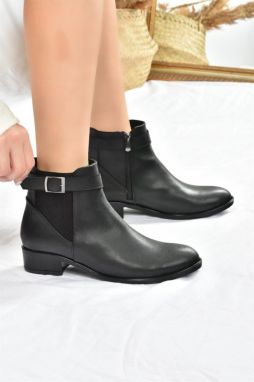 Fox Shoes Women's Black Short Heeled Daily Boots