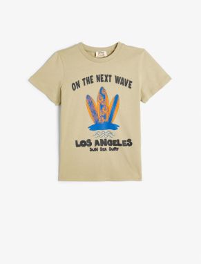 Koton T-Shirt Los Angeles Printed Short Sleeve Crew Neck Cotton