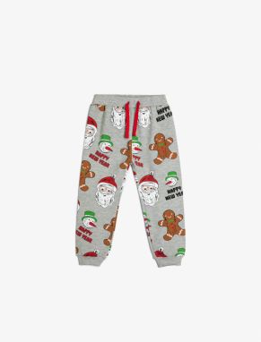 Koton Jogger Sweatpants Christmas Themed Print Detailed
