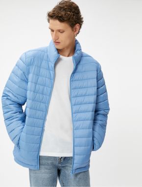 Koton Puffer Jacket Stand Collar Zipper Pocket Detailed