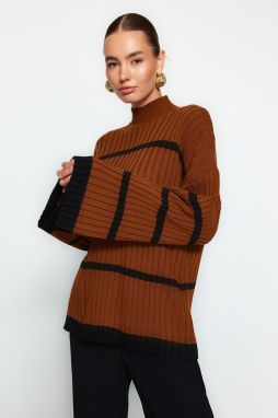 Trendyol Cinnamon Oversize Knitwear Sweater