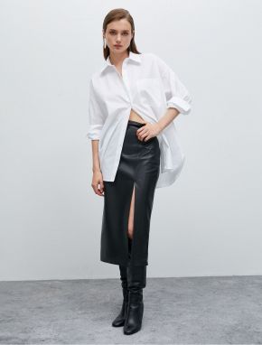 Koton Oversized Cotton Shirt with Pocket Detail