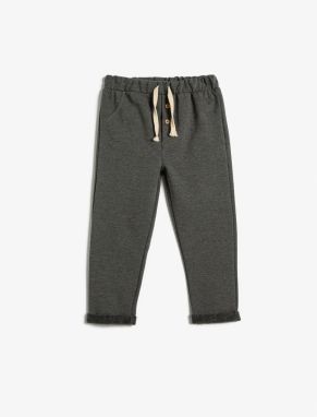 Koton Sweatpants Tie Waist Cotton Raised